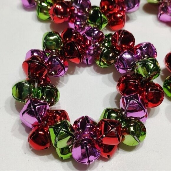 6 Multicolor Jingle Bell Holiday Napkin Rings - Picture 3 of 9